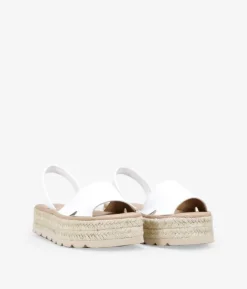 Clearance Bosanova Alpargatas blancas en piel con suela de esparto