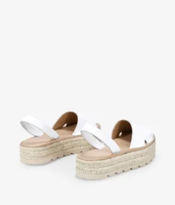 Clearance Bosanova Alpargatas blancas en piel con suela de esparto
