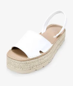 Clearance Bosanova Alpargatas blancas en piel con suela de esparto