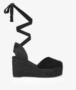 Sale Bosanova Alpargatas negras con cuña de esparto