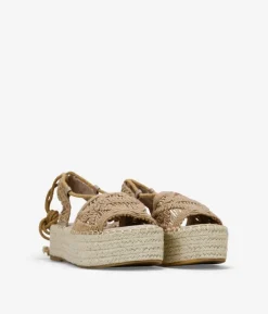 Sale Bosanova Alpargatas taupe con plataforma de esparto