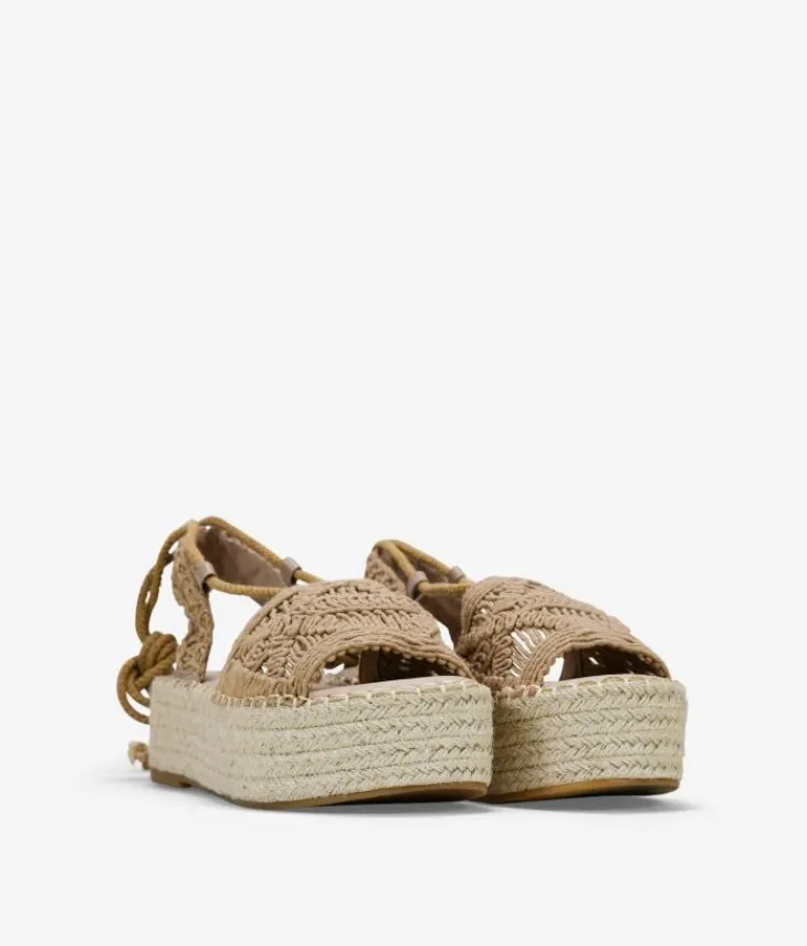 Sale Bosanova Alpargatas taupe con plataforma de esparto