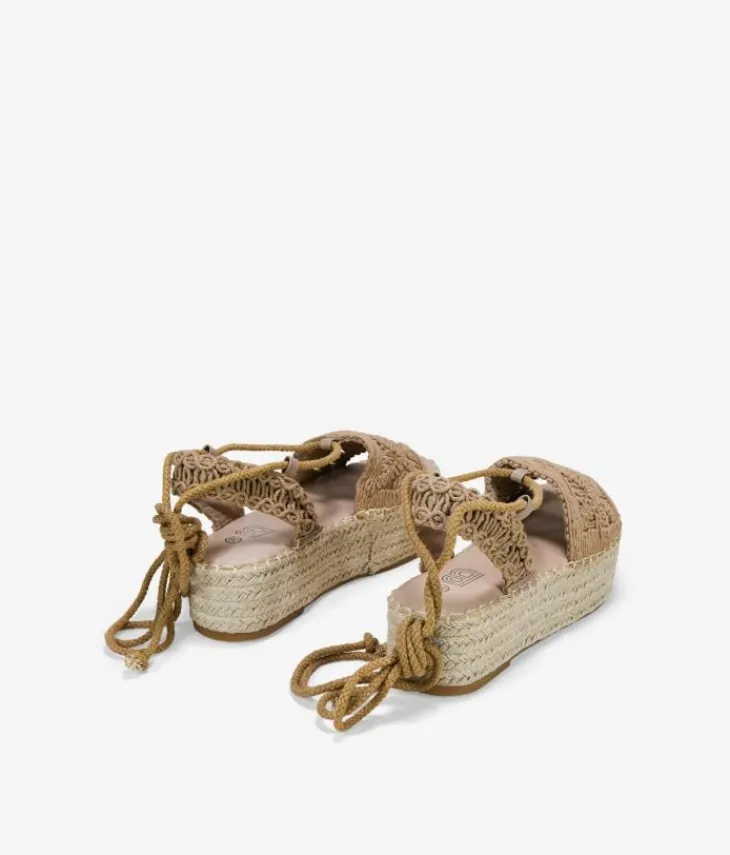 Sale Bosanova Alpargatas taupe con plataforma de esparto
