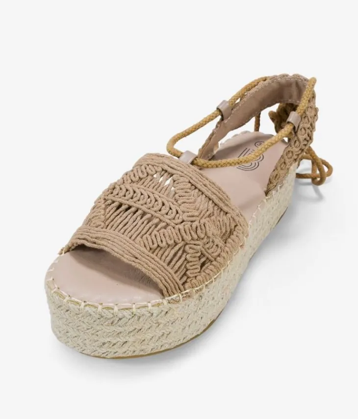 Sale Bosanova Alpargatas taupe con plataforma de esparto