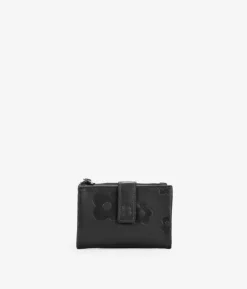 Best Bosanova Billetero pequeño negro de piel con cremallera y compartimentos