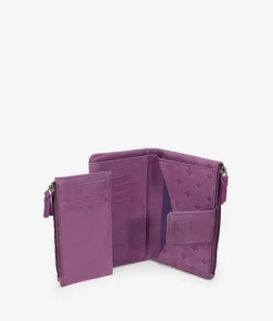 Outlet Bosanova Billetero piel lila mediano