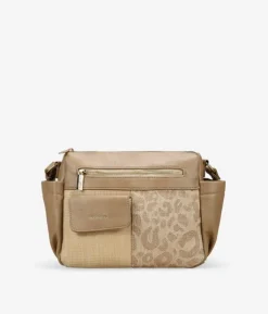 Sale Bosanova Bolso bandolera beige con bolsillos