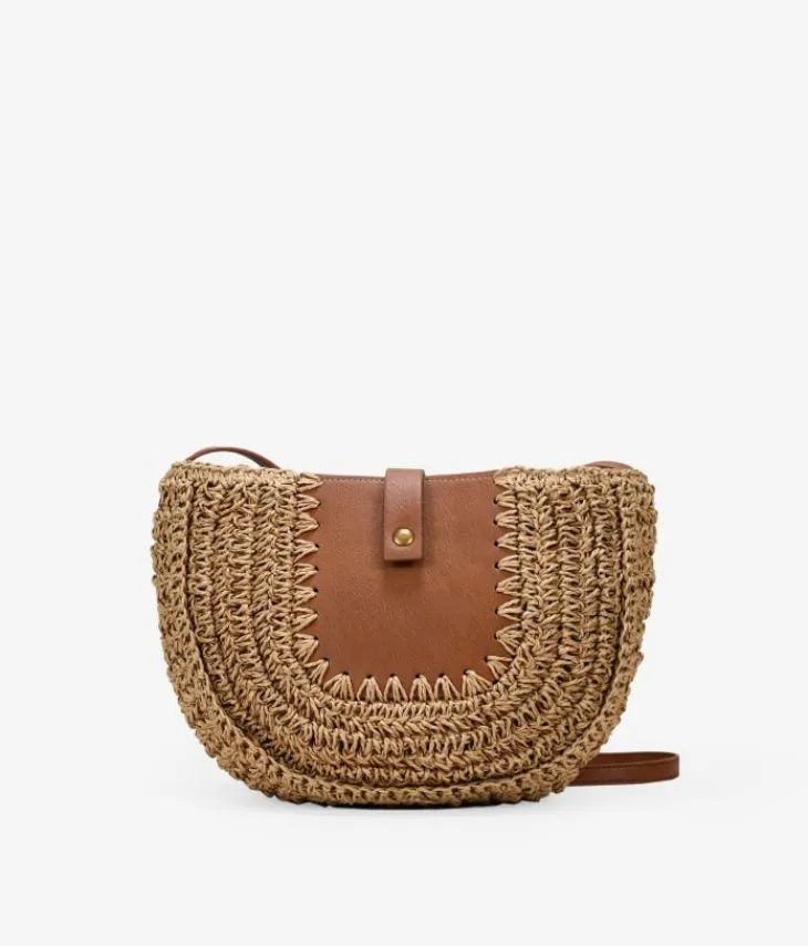 Best Bosanova Bolso bandolera tostado en rafia con solapa