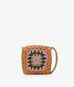 Best Bosanova Bolso crochet pequeño marrón y multicolor