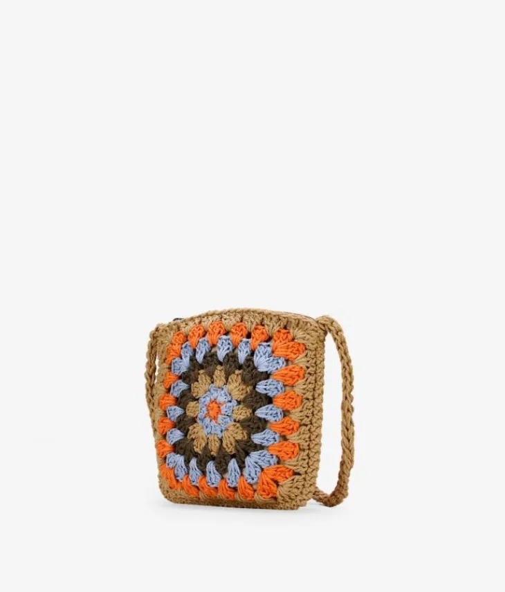 Best Bosanova Bolso crochet pequeño marrón y multicolor