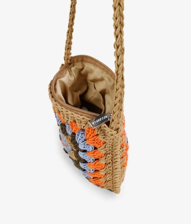 Best Bosanova Bolso crochet pequeño marrón y multicolor