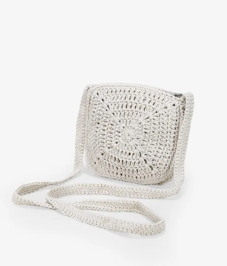 Hot Bosanova Bolso de crochet cuadrado rosa y multicolor