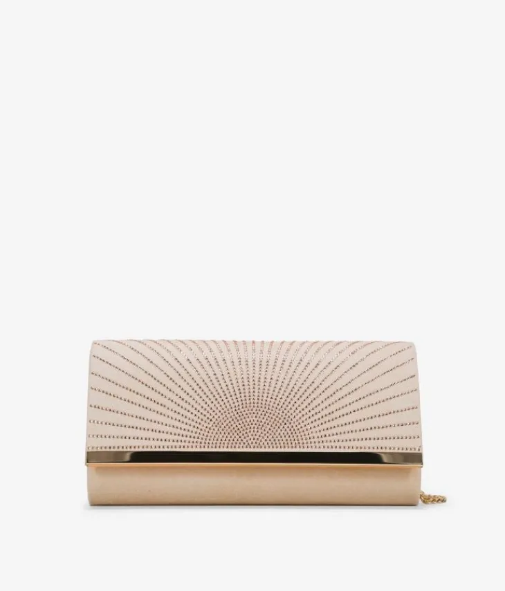 Best Bosanova Bolso de fiesta beige con brillantes