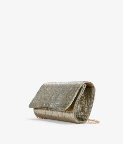 Outlet Bosanova Bolso de fiesta dorado con solapa plisada