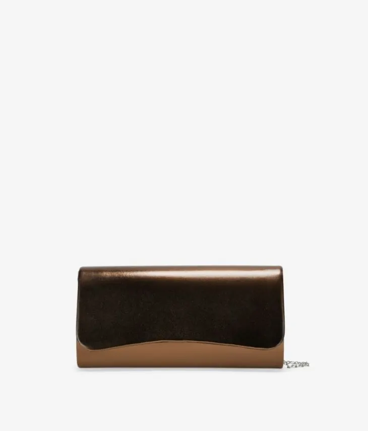 Sale Bosanova Bolso de fiesta marrón metalizado con solapa