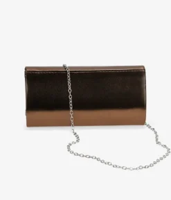 Sale Bosanova Bolso de fiesta marrón metalizado con solapa