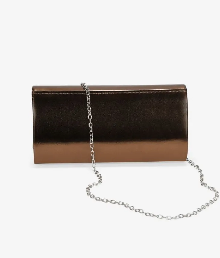 Sale Bosanova Bolso de fiesta marrón metalizado con solapa