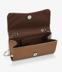Sale Bosanova Bolso de fiesta marrón metalizado con solapa