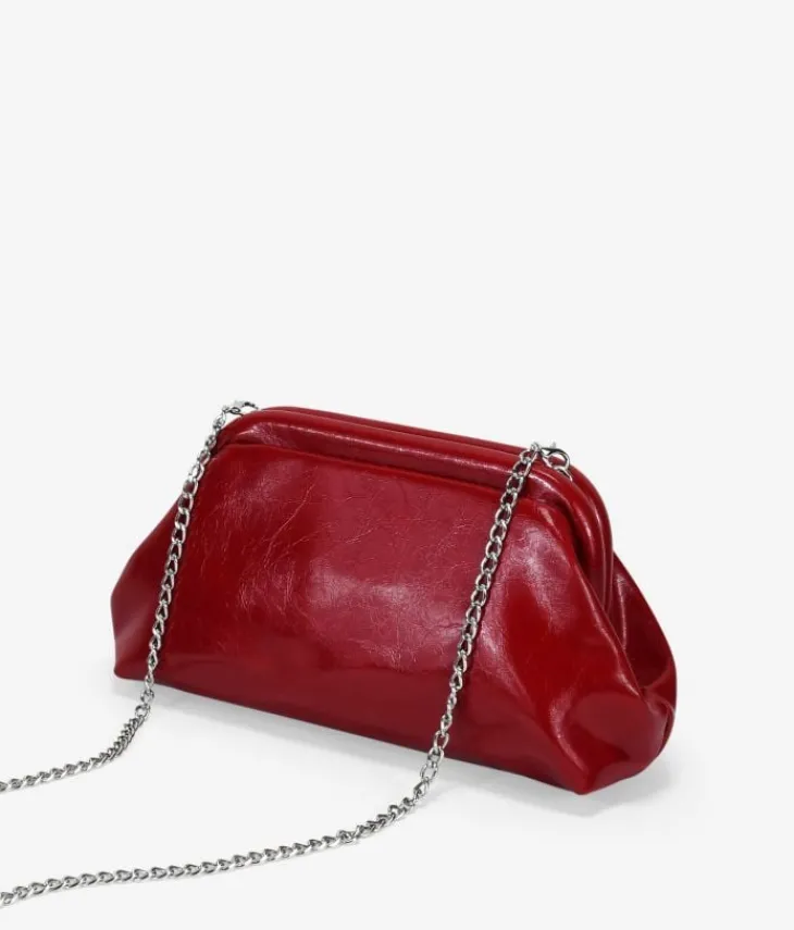 Best Bosanova Bolso de fiesta rojo con cadena