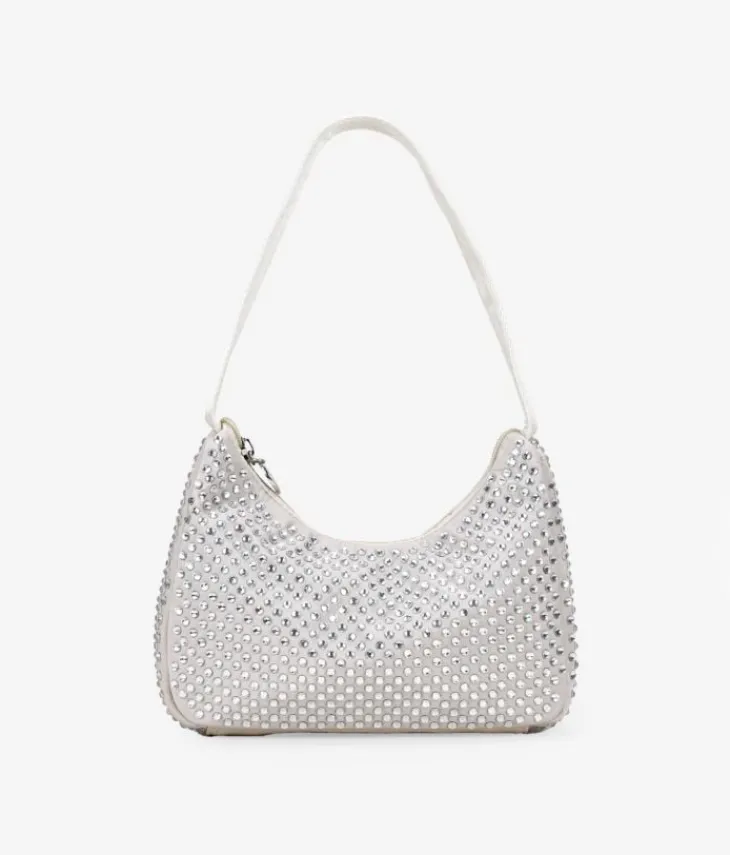 Best Bosanova Bolso de hombro beige con brillantes