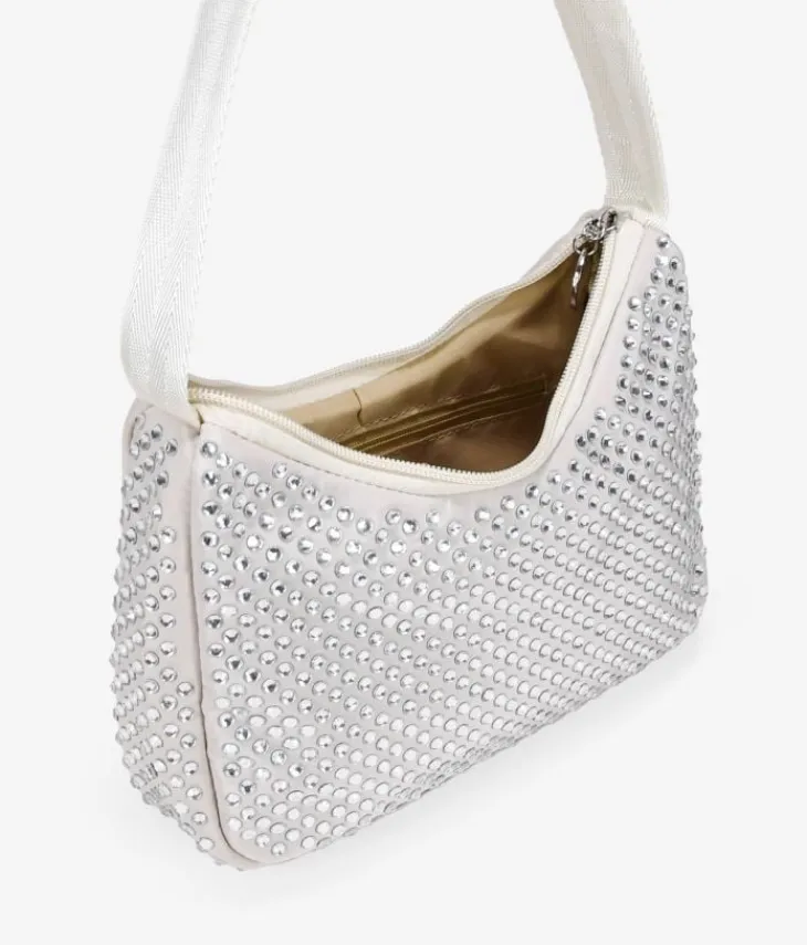 Best Bosanova Bolso de hombro beige con brillantes