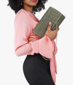 Discount Bosanova Bolso de hombro en rafia con solapa