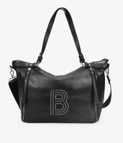 Fashion Bosanova Bolso de hombro negro con tachas