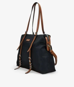 Fashion Bosanova Bolso de hombro negro con anillas metálicas