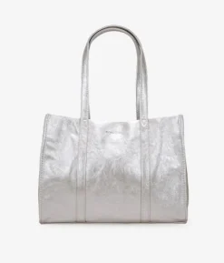 Fashion Bosanova Bolso de hombro plateado con cremallera