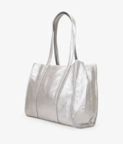 Fashion Bosanova Bolso de hombro plateado con cremallera