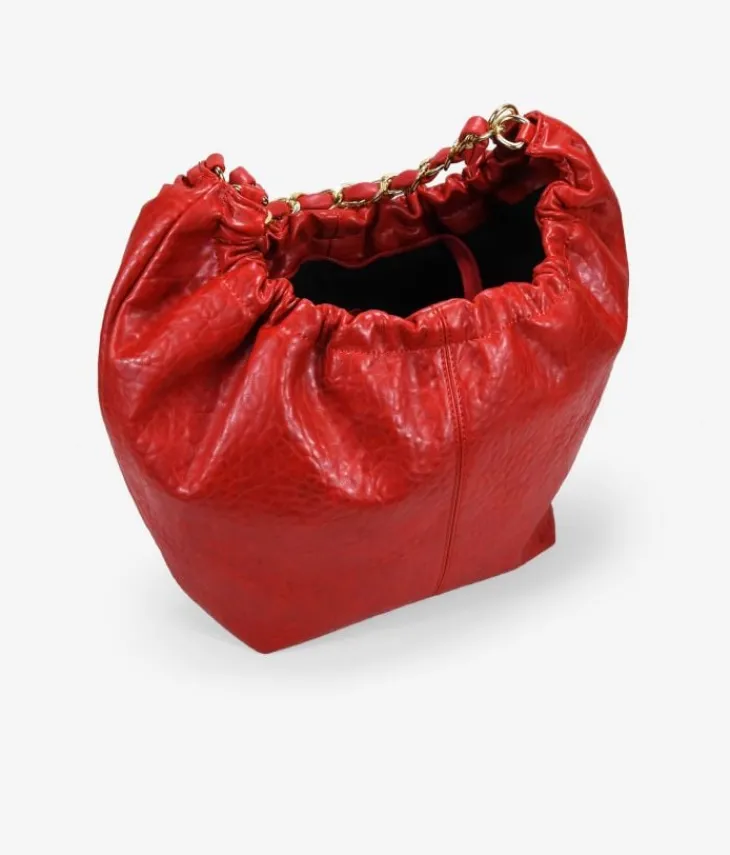 Best Bosanova Bolso de hombro rojo con cadena