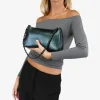 Online Bosanova Bolso de hombro verde metálico con cadena