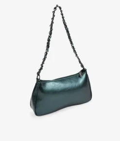 Online Bosanova Bolso de hombro verde metálico con cadena