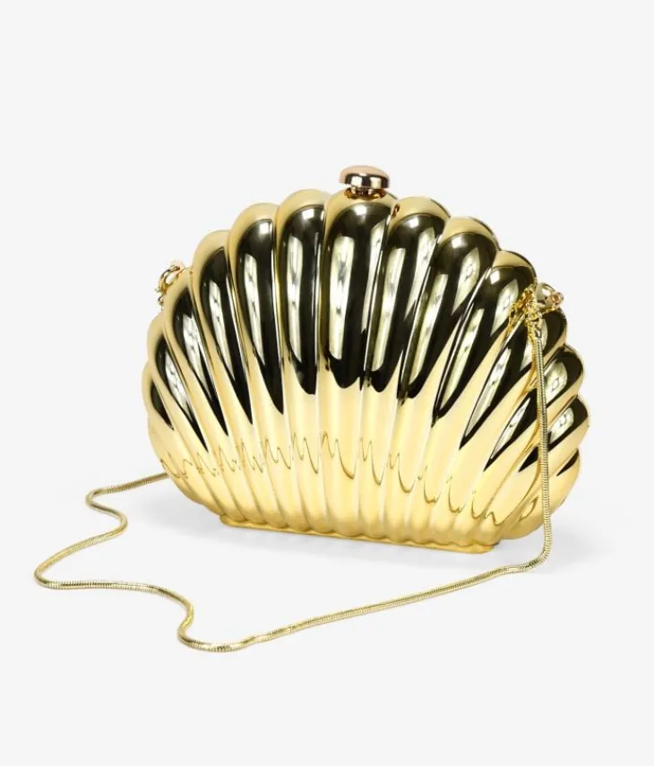 Best Bosanova Bolso de mano concha dorada de metal