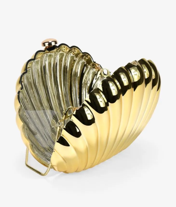 Best Bosanova Bolso de mano concha dorada de metal