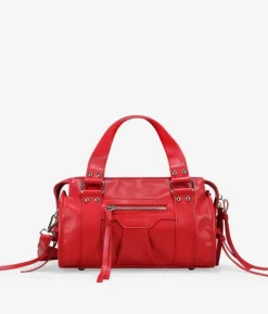 Outlet Bosanova Bolso de mano rojo rectangular con tachuelas
