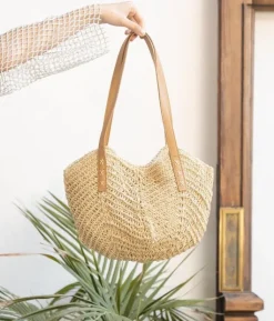Best Bosanova Bolso de playa beige en rafia