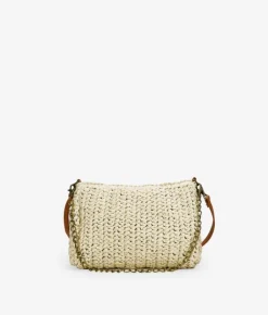 Best Bosanova Bolso de rafia beige con cadena