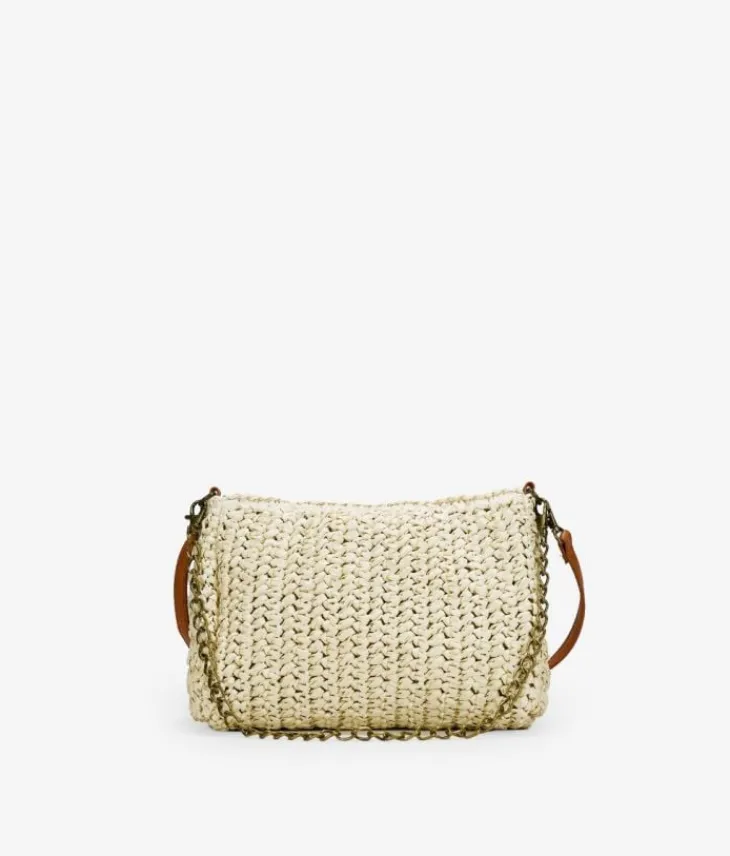 Best Bosanova Bolso de rafia beige con cadena