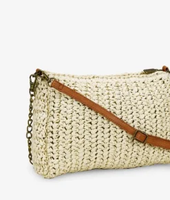 Best Bosanova Bolso de rafia beige con cadena
