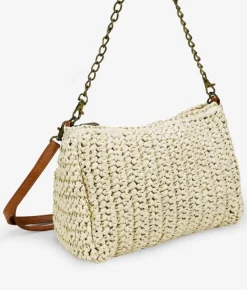 Best Bosanova Bolso de rafia beige con cadena