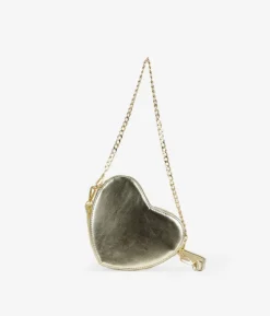 Outlet Bosanova Bolso pequeño de corazón dorado con cadena