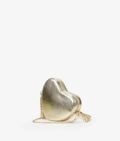 Outlet Bosanova Bolso pequeño de corazón dorado con cadena