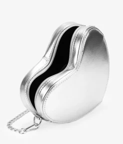 Sale Bosanova Bolso pequeño de corazón plateado con cadena