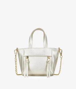 Sale Bosanova Bolso pequeño dorado con cremalleras