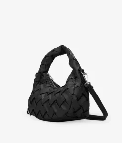 Sale Bosanova Bolso pequeño negro con trenzado y cremallera