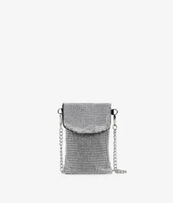 Sale Bosanova Bolso pequeño para móvil plateado con brillantes