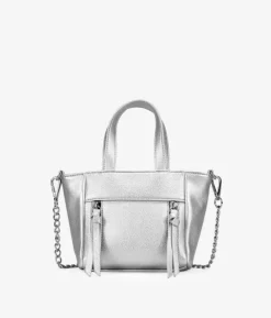 Best Bosanova Bolso pequeño plateado con cremalleras