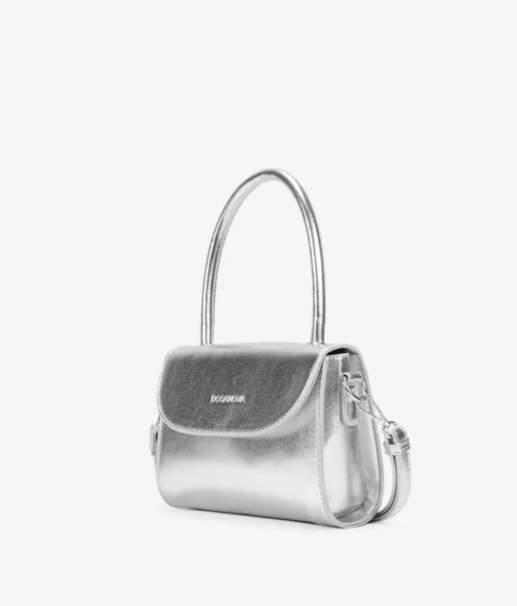 Best Bosanova Bolso pequeño plateado con solapa