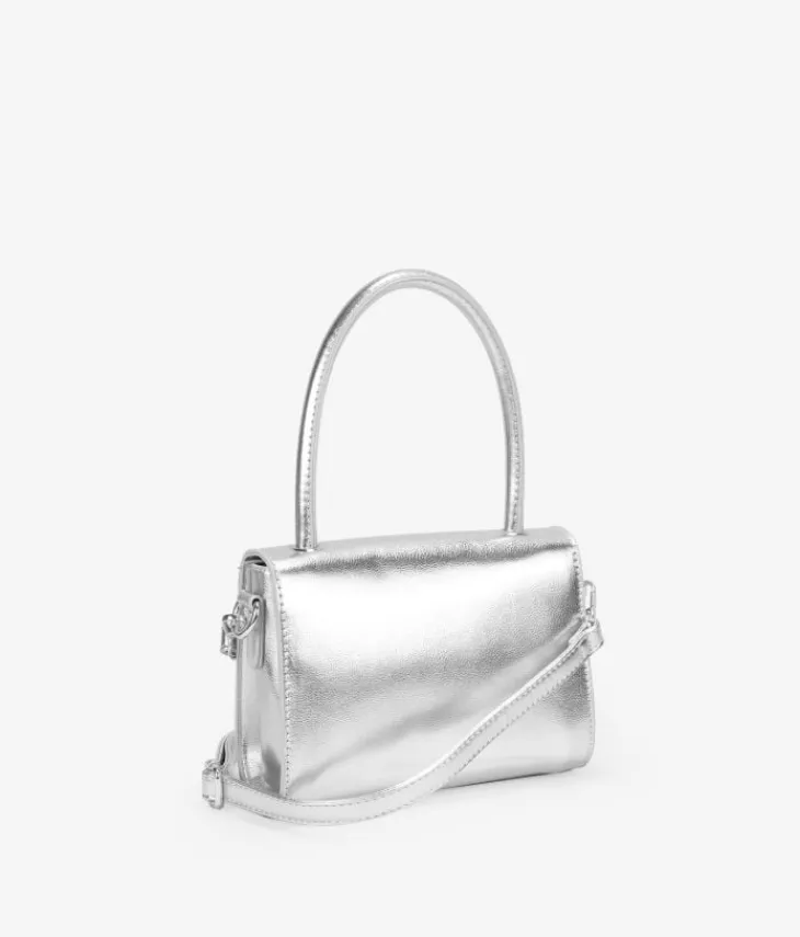 Best Bosanova Bolso pequeño plateado con solapa